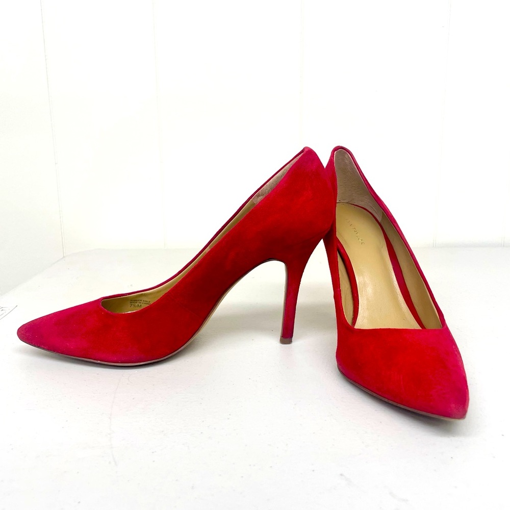 Ann Taylor Red Suede Pumps Size 7.5 Pre-owned